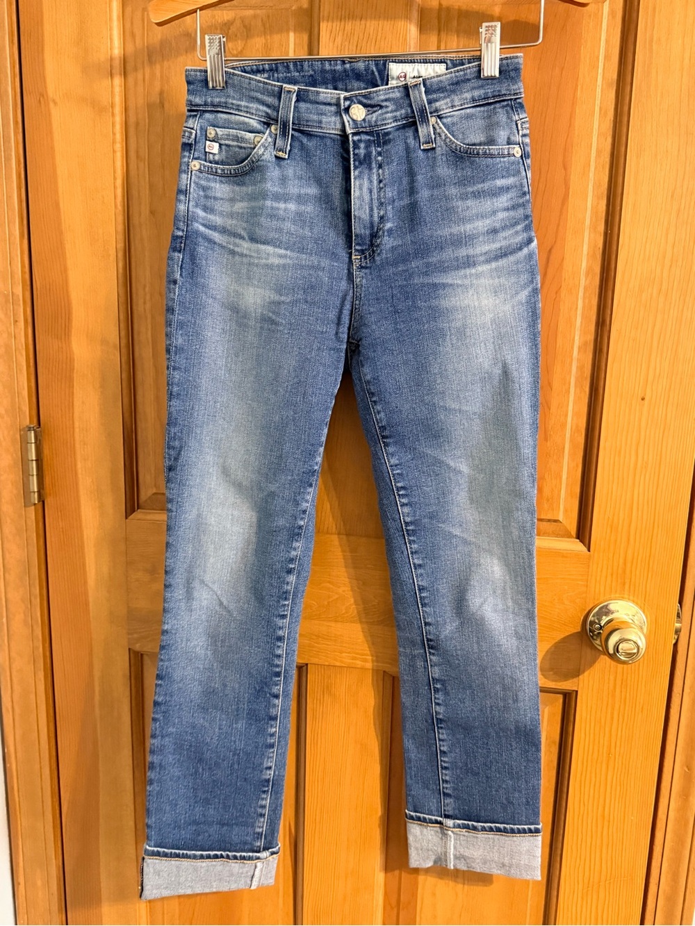 Ag Adriano Goldschmied Light-Medium Blue Straight Leg Jeans